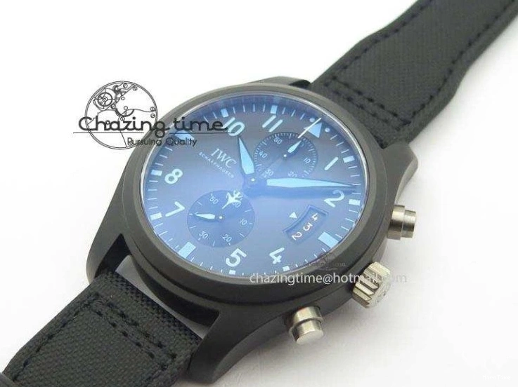 MIROTIME 0505 Pilot Chrono IW388003 Real Ceramic V6F 1:1 Best Edition On Black Nylon Strap A StreetReady 7284